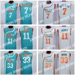 Nouveau Pas Cher Hommes Semi Pro Film Flint Tropics # 7 Café Noir Jersey En Gros # 33 Jackie Moon # 69 Downtown # 11 ED Monix Basketball Maillots