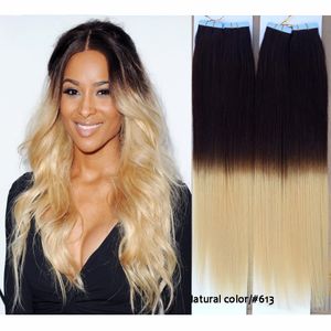 Bestseller Tape in Human Hair Extensions Skin Left Tape Hair Extensions Ombre 40Pieces 100g Naadloos Haar 20'22'24 Ali Magic Factory Outlet