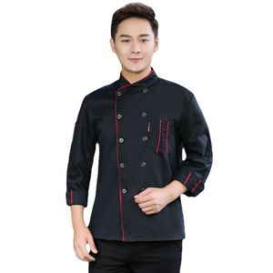 NOUVEAU chef Uniforme Unisex Chef Clothey Bakery Restaurant Kitchen Work Work Wear Long Hotelable Hotel Cooks Veste Food Service