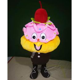 Nouveau Costume de mascotte de gâteau aux cerises Top personnage de thème d'anime de dessin animé Carnaval unisexe adultes taille fête d'anniversaire de Noël Costume de tenue en plein air