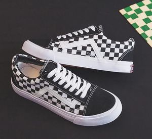 Nieuwe Schaakbord Canvas Schoenen voor Vrouwen Casual Sneakers Dames Wandelschoenen Slip op Loafers Sportschoenen Manden Femme