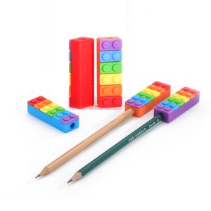 Nieuwe kauwbare potlood toppers Kleurrijke regenboog Bite Potlood Cap FDA Veilig siliconen kinderziektes sensorisch speelgoed voor kinderen kinderen taai tanden