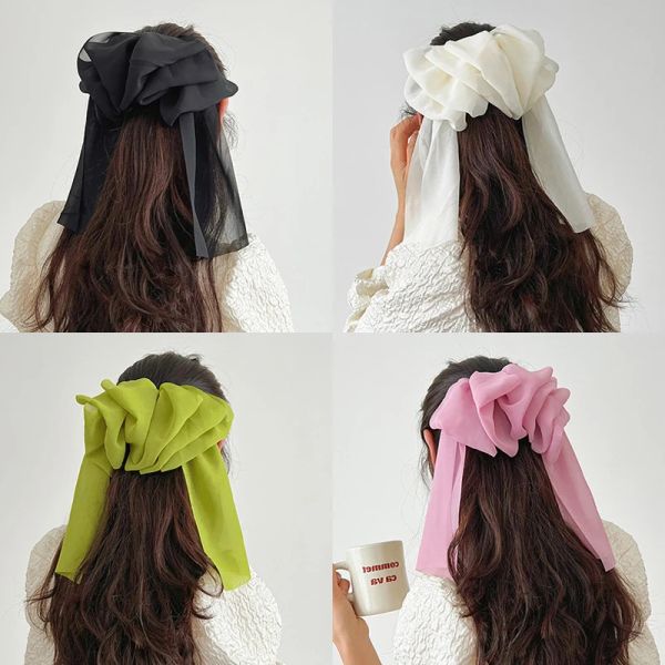 Nuevas horquillas con lazo de gasa, pasadores para mujer y niña, cinta larga de boda, pinza para el pelo coreana, pinza para el pelo, accesorios para el cabello