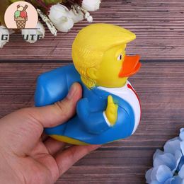 New Child Float Cartoon Trump Bath Shower Water Floating US President Rubber Duck Baby Toy L2405