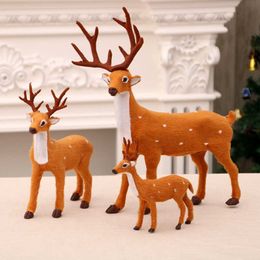 Décorations de noël en forme d'élan pour enfant, ornements de cerf Sika mignons et vifs, poupées de renne en peluche artificielle, nouvelle collection