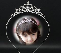 Nieuwe kind kinderen charmante bloem kristal bruids tiara kronen prachtige strass diadeem voor prinses feest haaraccessoires5450951