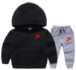 Nieuwe kinderen Casual kleding Sets Kinderen jongens katoenen capuchon jas jogger broek set 2pcs sets voor kinderen meisjes vrije tijd sportpak