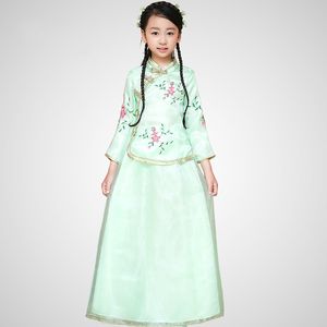 New Children Chinese Traditional Costume Top+skirt 2 Pcs Girl Chinese Hanfu Costume Princess Performance Dance Clothing 18