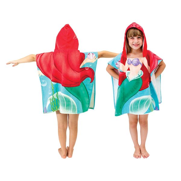 Nouveaux enfants sirène mignon dessin animé à capuche cape serviette de plage Animal imprimé microfibre bébé garçons filles enfants natation serviette de bain