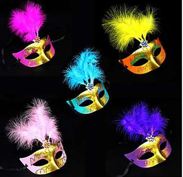 Nouveaux enfants masque de plumes multiples mascarade masques vénitiens danse fête décoration fête des enfants cadeaux d'anniversaire pour garçons filles
