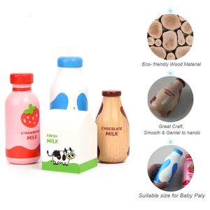 Ensemble de boissons au lait en bois pour enfants, jouets de cuisine, apprentissage éducatif Montessori, jeu d'imitation, nouvelle collection