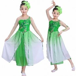 Nuevos trajes de baile folclórico para niños Danza clásica Dr In Jasmine Green Traje de baile folclórico chino para mujer 70P7 #