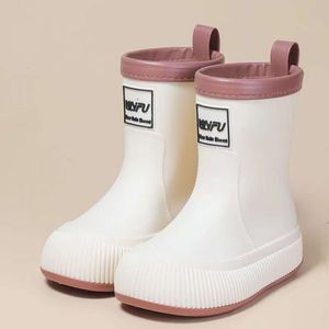 Nouveaux enfants High Top Rain Chaussures garçons et filles Bottom Soft Bottom Slip-on Slip-On Couvercle de coton détachable