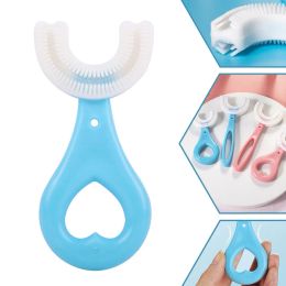 Nuevo cepillo de dientes infantil U cepillo de dientes de silicona limpieza bucal cepillo de dientes Manual patrón de dibujos animados 2021 versión portátil BJ