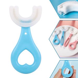 Nouvelle brosse à dents pour enfants, brosse à dents en silicone U, nettoyage de la bouche, brosse à dents manuelle, motif de dessin animé, Version portative 2021 BJ