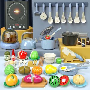 Nieuwe kinderspeelkeukenspeelgoedset voor gesimuleerd koken, fruit snijden, jongens en meisjes koken van keukengerei