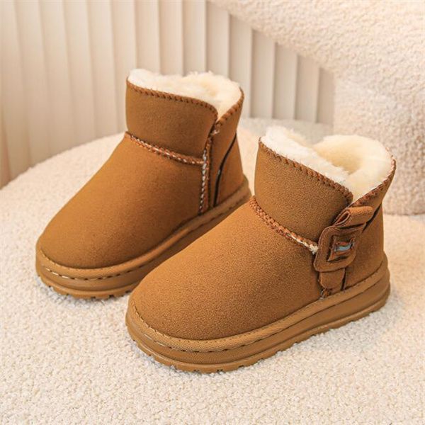 Nuevas botas de nieve para niños Joker plus botas de terciopelo para niños y niñas en otoño e invierno zapatos gruesos de algodón botines cálidos de suela gruesa