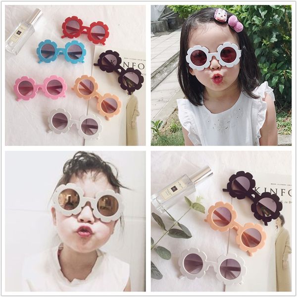 Nouvelles lunettes de soleil pour enfants, vente en gros, rondes à la mode, lunettes anti-ultraviolets pour filles, lunettes de soleil personnalisées coréennes pour enfants