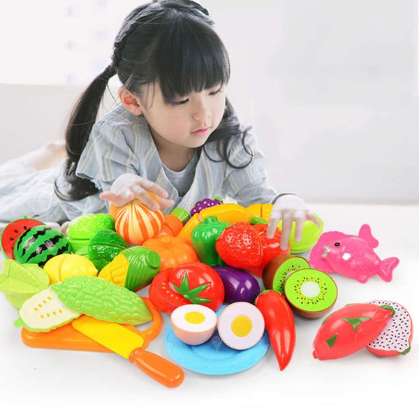 Ensemble de Fruits et légumes pour enfants, maison de jeu coupée, Simulation de cuisine, jouets Puzzle Montessori pour bébés, nouvelle collection