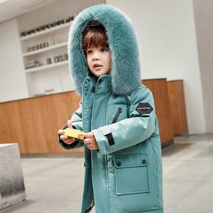 Nueva chaqueta de invierno para niños, ropa para niños, abrigo largo grueso y cálido con capucha, Parka para niños, ropa para adolescentes, ropa de abrigo, traje de nieve de 2 a 12 años H0909