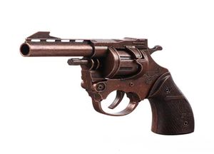 New Children039s Toy Gun Russian Turnable Revolver Allmetal Smashing Paper Cannon solo hace sonido sin disparar a los accesorios M5174711