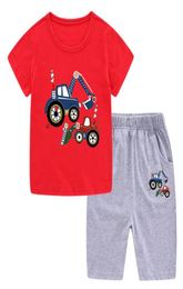 NOUVEAUX TSHIRTS ENFANTS039S avec Boy039 Cartoon Digger Design et ShortSleeved Cotton Cotton Clothing Breatch Twopiec5476407