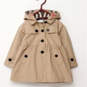 Nouveaux vêtements pour enfants printemps automne fille princesse manteau couleur unie moyen-long simple boutonnage Trench enfants filles bébé vêtements d'extérieur