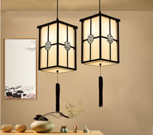 Nouveau chinois noir fer pendentif lumières simple restaurant salon club lampes japonais pendan lampe cage à oiseaux suspension lampe