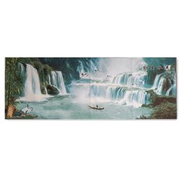 Nueva pintura de bordado de brocado chino, Fondo de paisaje de sala de estar, mural decorativo de pared, imagen de agua corriente hace dinero