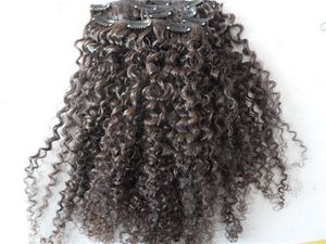 Nieuwe Chinese Curly Hair Inslag Clip in Kinky Curl Weeft Onverwerkte Natuurlijke Zwarte Kleur Donkerbruin Kleur Menselijke uitbreidingen Chinees Haar