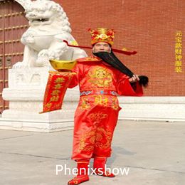 Nieuwe Chinese god van rijkdom mascotte kostuum volwassen grootte traditionele cultuur lente day folk festival kleding feesten rekwisieten