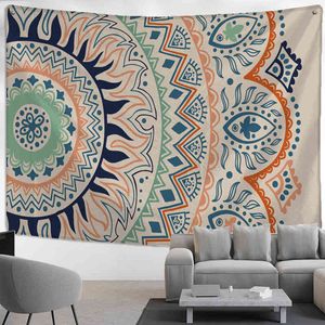 Nouveau Style chinois Floral Texture fond tapis tenture murale Art Mandala Hippie Tapiz décor à la maison tissu J220804