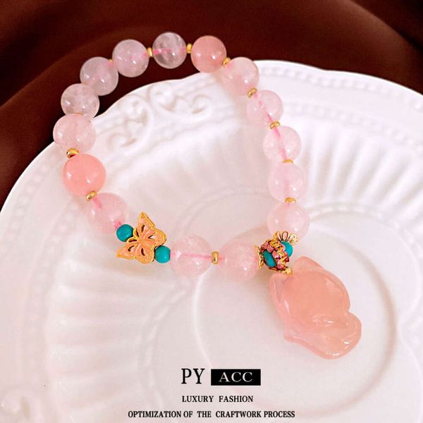 Nuevo estilo chino Gold Gold Butterfly Crystal Bracelet China-Chic Gentle Temperament Versátiles de mano de alto nivel