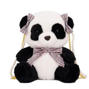 Nouveau sac à main de style chinois, chaîne de perles panda féminine, une poupée panda de dessin animé, un portefeuille à bandoulière