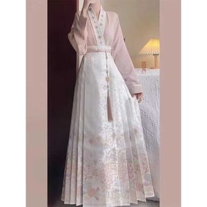 Nouveau Style chinois amélioré adulte Ming Hanfu début automne haut de gamme cheval visage jupe femmes costume