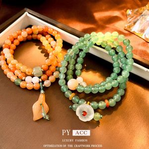 Nieuwe Chinese stijl Jade, agaat, pompoenpatroon, groene donglingblad modieuze elegante armband, klein en populair handgemaakt meisje