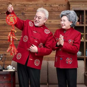 Новый китайский стиль для мужчин и женщин с вышивкой костюм Тан повседневные топы куртка новогодняя праздничная одежда куртки с длинными рукавами M XL XXL XXXL