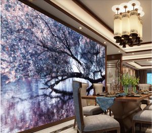 Nuevo estilo chino Spring Tree Tree Wallpapers Pintado a mano Fondo de pared 3d Fondos de pantalla