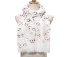 Nouveau écharpe à imprimé d'oiseau de Noël Châles femmes longues de motif de neige de Noël doux écharpes hijab 4 couleur 5652822