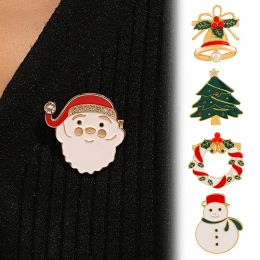 Nieuwe Kerst Broches Cartoon Kerstman Krans Sneeuwpop Reversspeldjes Mode Dameskleding Accessoires Sieraden