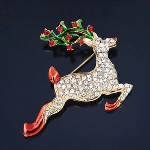 Nouvelles broches de noël pour femmes strass noël wapiti cerf broche petites broches mignonnes filles joyeux noël bijoux