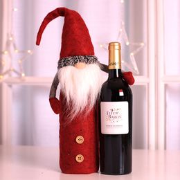 Nieuwe kerstdecoratie Creative Rudolph Red Wine Set Bottle Bag Champagne Set benodigdheden