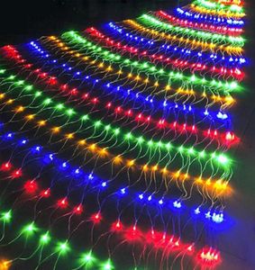 Nieuwe kerstdecoratie LED Net Mesh Lights Waterdichte plafondwandhangende fariy snaar decoratieve verlichting voor buiten Indoor4614515