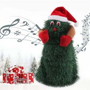 Nouvelle décoration de Noël Santa Claus Doll debout danse musique jouet nouvel an maison ornements cadeaux de Noël pour enfants enfants 201127