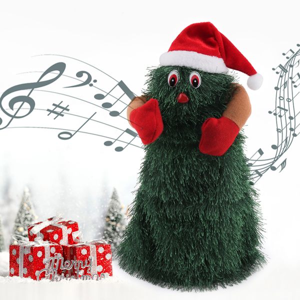 Nouvelle décoration de Noël Santa Claus Doll debout danse musique jouet nouvel an maison ornements cadeaux de Noël pour enfants enfants 201128