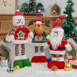 Nuevas muñecas telescópicas de decoración navideña, Papá Noel, muñeco de nieve, alce, regalo de Navidad para niños, decoración de ventanas del centro comercial del hotel