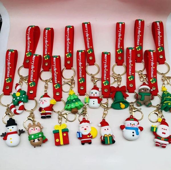 Nuevas decoraciones navideñas, recuerdo de fiesta, colgante de llavero de Papá Noel, venta al por mayor