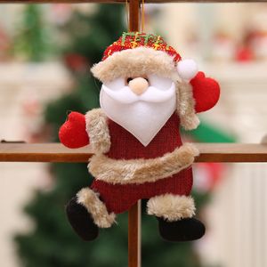 Kerstpop hangt Cartoon Santa Snowman Rendier Doll Christmas Tree Hangende ornament Xmas Decorations Feestelijk Party Home Decor