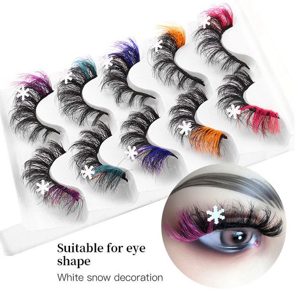 Nouvelle extension de cils de Noël Moelleux Neige Paillettes Épais Bande Complète Cils Dramatique Effet 3D Bouclés Naturel Faux Cils