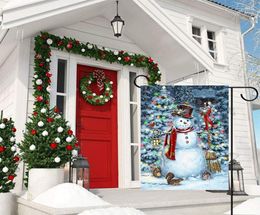 Nieuwe kerstvlag en zegen Postcard -serie tuinvlag dubbele printing kerstman hangende foto zonder vlag 30 45cm t508130305